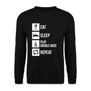 Double bass Double bass player Double bass player - Unisex Sweatshirt - black - Front - Alina (178cm) & Michal (187cm)