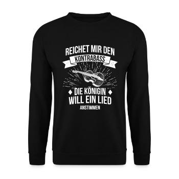 Kontrabass Kontrabassspieler Kontrabassist - Unisex Pullover - Schwarz - Vorne - Alina (178cm) & Michal (187cm)