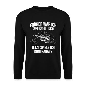 Kontrabass Kontrabassspieler Kontrabassist - Unisex Pullover - Schwarz - Vorne - Alina (178cm) & Michal (187cm)