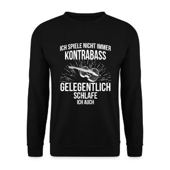 Kontrabass Kontrabassspieler Kontrabassist - Unisex Pullover - Schwarz - Vorne - Alina (178cm) & Michal (187cm)