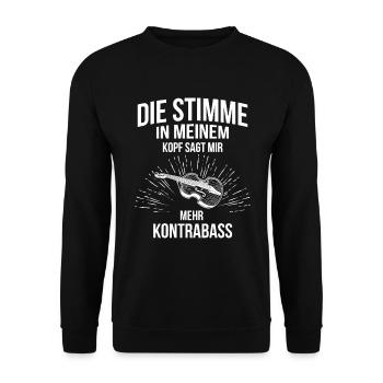 Kontrabass Kontrabassspieler Kontrabassist - Unisex Pullover - Schwarz - Vorne - Alina (178cm) & Michal (187cm)