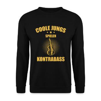 Kontrabass Kontrabassspieler Kontrabassist - Unisex Pullover - Schwarz - Vorne - Alina (178cm) & Michal (187cm)