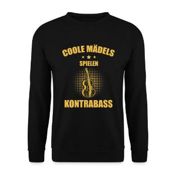 Kontrabass Kontrabassspieler Kontrabassist - Unisex Pullover - Schwarz - Vorne - Alina (178cm) & Michal (187cm)