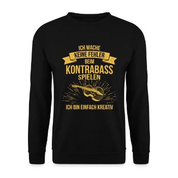Kontrabass Kontrabassspieler Kontrabassist - Unisex Pullover - Schwarz - Vorne - Alina (178cm) & Michal (187cm)