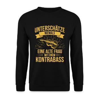Kontrabass Kontrabassspieler Kontrabassist - Unisex Pullover - Schwarz - Vorne - Alina (178cm) & Michal (187cm)