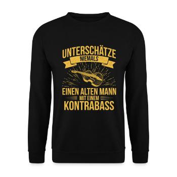 Kontrabass Kontrabassspieler Kontrabassist - Unisex Pullover - Schwarz - Vorne - Alina (178cm) & Michal (187cm)