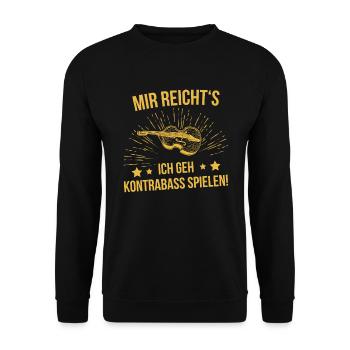 Kontrabass Kontrabassspieler Kontrabassist - Unisex Pullover - Schwarz - Vorne - Alina (178cm) & Michal (187cm)