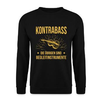 Kontrabass Kontrabassspieler Kontrabassist - Unisex Pullover - Schwarz - Vorne - Alina (178cm) & Michal (187cm)