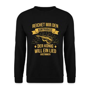 Kontrabass Kontrabassspieler Kontrabassist - Unisex Pullover - Schwarz - Vorne - Alina (178cm) & Michal (187cm)