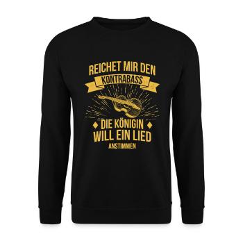 Kontrabass Kontrabassspieler Kontrabassist - Unisex Pullover - Schwarz - Vorne - Alina (178cm) & Michal (187cm)