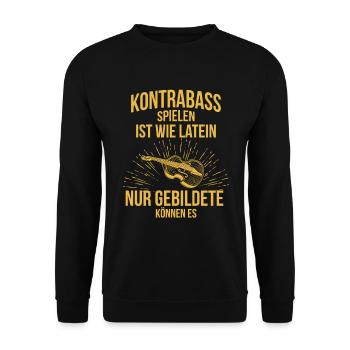 Kontrabass Kontrabassspieler Kontrabassist - Unisex Pullover - Schwarz - Vorne - Alina (178cm) & Michal (187cm)