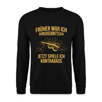 Kontrabass Kontrabassspieler Kontrabassist - Unisex Pullover - Schwarz - Vorne - Alina (178cm) & Michal (187cm)