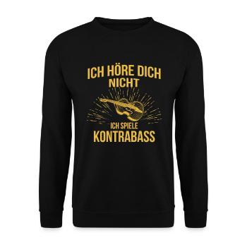 Kontrabass Kontrabassspieler Kontrabassist - Unisex Pullover - Schwarz - Vorne - Alina (178cm) & Michal (187cm)