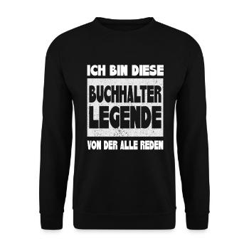 Ich bin die Buchhalter Legende. Buchhaltung. - Unisex Pullover - Schwarz - Vorne - Alina (178cm) & Michal (187cm)