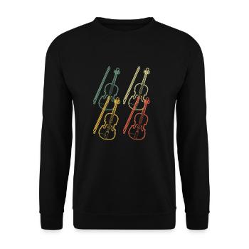 Violon Violoniste Violoniste - Sweat-shirt Unisexe - noir - Devant - Alina (178cm) & Michal (187cm)
