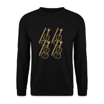 Violon Violoniste Violoniste - Sweat-shirt Unisexe - noir - Devant - Alina (178cm) & Michal (187cm)