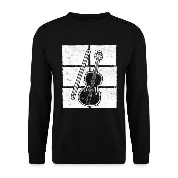 Violon Violoniste Violoniste - Sweat-shirt Unisexe - noir - Devant - Alina (178cm) & Michal (187cm)