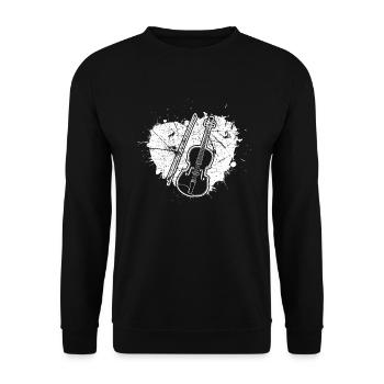 Violon Violoniste Violoniste - Sweat-shirt Unisexe - noir - Devant - Alina (178cm) & Michal (187cm)