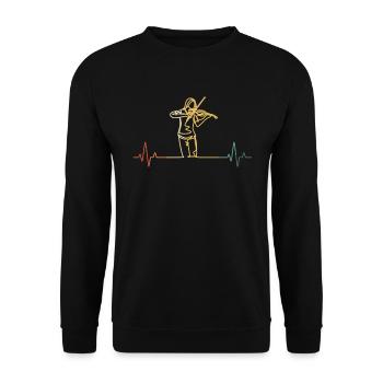 Violon Violoniste Violoniste - Sweat-shirt Unisexe - noir - Devant - Alina (178cm) & Michal (187cm)