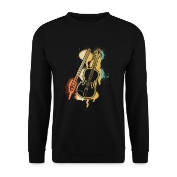 Violon Violoniste Violoniste - Sweat-shirt Unisexe - noir - Devant - Alina (178cm) & Michal (187cm)