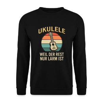 Ukulele Ukulele-Spieler Ukulelist - Unisex Pullover - Schwarz - Vorne - Alina (178cm) & Michal (187cm)
