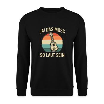 Ukulele Ukulele-Spieler Ukulelist - Unisex Pullover - Schwarz - Vorne - Alina (178cm) & Michal (187cm)