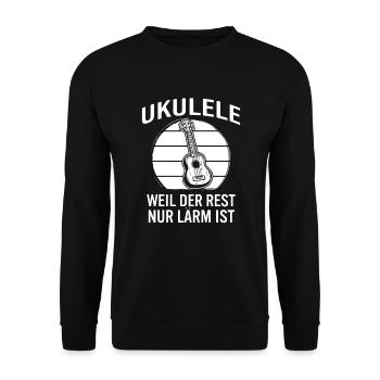Ukulele Ukulele-Spieler Ukulelist - Unisex Pullover - Schwarz - Vorne - Alina (178cm) & Michal (187cm)