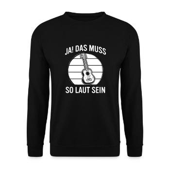 Ukulele Ukulele-Spieler Ukulelist - Unisex Pullover - Schwarz - Vorne - Alina (178cm) & Michal (187cm)
