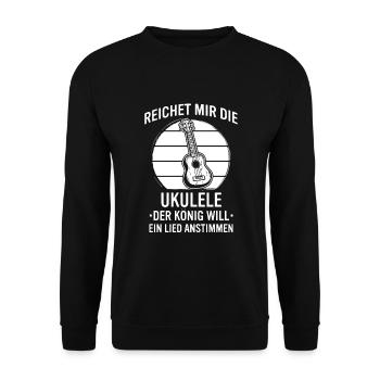 Ukulele Ukulele-Spieler Ukulelist - Unisex Pullover - Schwarz - Vorne - Alina (178cm) & Michal (187cm)