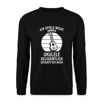Ukulele Ukulele-Spieler Ukulelist - Unisex Pullover - Schwarz - Vorne - Alina (178cm) & Michal (187cm)