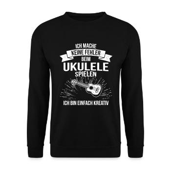 Ukulele Ukulele-Spieler Ukulelist - Unisex Pullover - Schwarz - Vorne - Alina (178cm) & Michal (187cm)