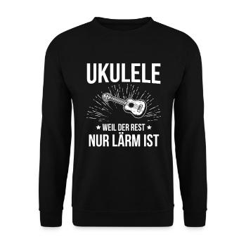 Ukulele Ukulele-Spieler Ukulelist - Unisex Pullover - Schwarz - Vorne - Alina (178cm) & Michal (187cm)