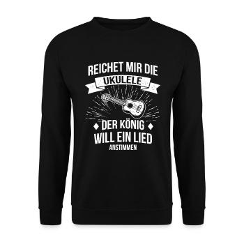 Ukulele Ukulele-Spieler Ukulelist - Unisex Pullover - Schwarz - Vorne - Alina (178cm) & Michal (187cm)