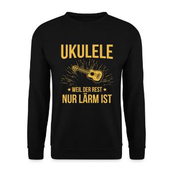 Ukulele Ukulele-Spieler Ukulelist - Unisex Pullover - Schwarz - Vorne - Alina (178cm) & Michal (187cm)