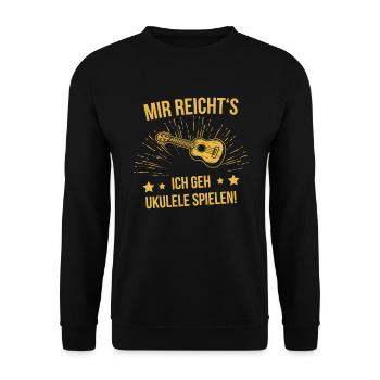 Ukulele Ukulele-Spieler Ukulelist - Unisex Pullover - Schwarz - Vorne - Alina (178cm) & Michal (187cm)
