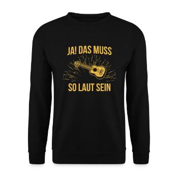 Ukulele Ukulele-Spieler Ukulelist - Unisex Pullover - Schwarz - Vorne - Alina (178cm) & Michal (187cm)