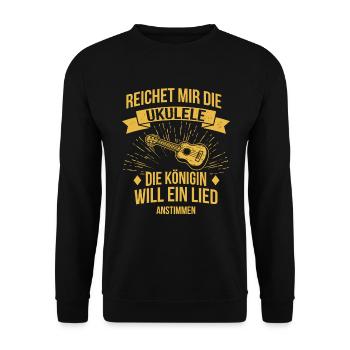 Ukulele Ukulele-Spieler Ukulelist - Unisex Pullover - Schwarz - Vorne - Alina (178cm) & Michal (187cm)