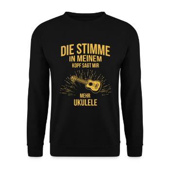 Ukulele Ukulele-Spieler Ukulelist - Unisex Pullover - Schwarz - Vorne - Alina (178cm) & Michal (187cm)