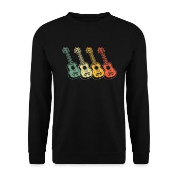 Ukulele Ukulele-Spieler Ukulelist - Unisex Pullover - Schwarz - Vorne - Alina (178cm) & Michal (187cm)
