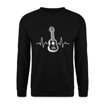 Ukulele Ukulele-Spieler Ukulelist - Unisex Pullover - Schwarz - Vorne - Alina (178cm) & Michal (187cm)