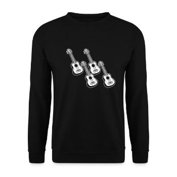 Ukulele Ukulele-Spieler Ukulelist - Unisex Pullover - Schwarz - Vorne - Alina (178cm) & Michal (187cm)