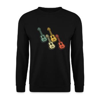 Ukulele Ukulele-Spieler Ukulelist - Unisex Pullover - Schwarz - Vorne - Alina (178cm) & Michal (187cm)