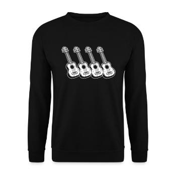 Ukulele Ukulele-Spieler Ukulelist - Unisex Pullover - Schwarz - Vorne - Alina (178cm) & Michal (187cm)