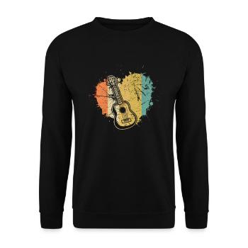 Ukulele Ukulele-Spieler Ukulelist - Unisex Pullover - Schwarz - Vorne - Alina (178cm) & Michal (187cm)