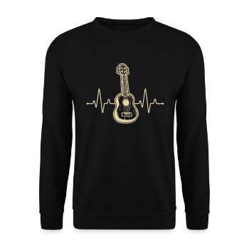 Ukulélé Joueur de ukulélé Ukuléléliste - Sweat-shirt Unisexe - noir - Devant - Alina (178cm) & Michal (187cm)