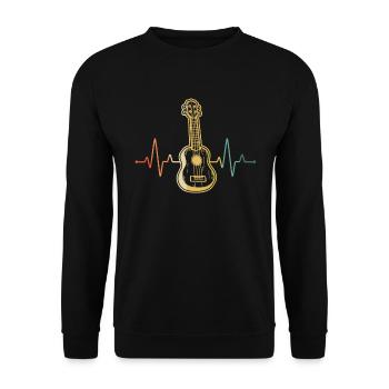 Ukulele Ukulele-Spieler Ukulelist - Unisex Pullover - Schwarz - Vorne - Alina (178cm) & Michal (187cm)