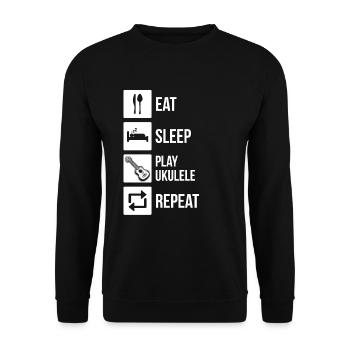 Ukulélé Joueur de ukulélé Ukuléléliste - Sweat-shirt Unisexe - noir - Devant - Alina (178cm) & Michal (187cm)