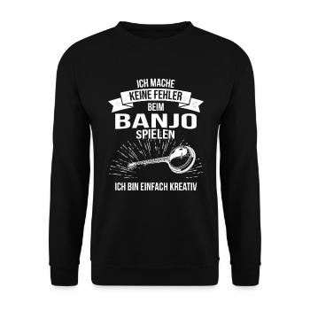 Banjo Banjospieler Banjoist - Unisex Pullover - Schwarz - Vorne - Alina (178cm) & Michal (187cm)