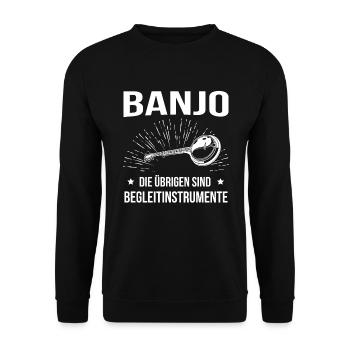 Banjo Banjospieler Banjoist - Unisex Pullover - Schwarz - Vorne - Alina (178cm) & Michal (187cm)