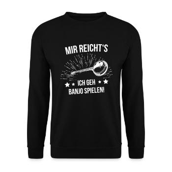 Banjo Banjospieler Banjoist - Unisex Pullover - Schwarz - Vorne - Alina (178cm) & Michal (187cm)
